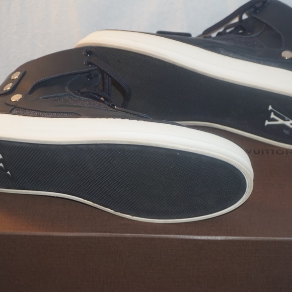 Louis Vuitton Mid-Top Sneaker Navy Blue Lth/ Denim - Picture 4 of 8